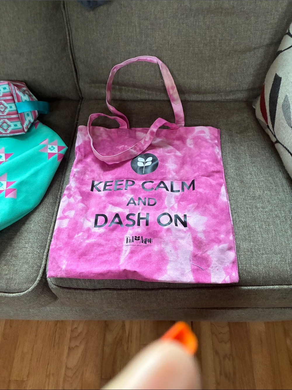 Pink Tie-Dye Tote Bag with Inspirational Print